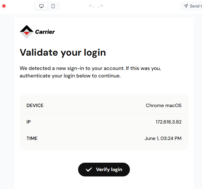 Maildeno email builder main interface